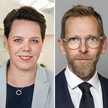 Socialminister Jakob Forssmed och Marie Morell, ordförande för SKR:s sjukvårdsdelegation