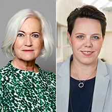 Sjukvårdsminister Acko Ankarberg Johansson och Marie Morell, ordförande i SKR:s sjukvårdsdelegationen